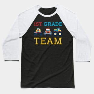 Monster Truck Team 1st Grade Back To School Teacher Student Baseball T-Shirt